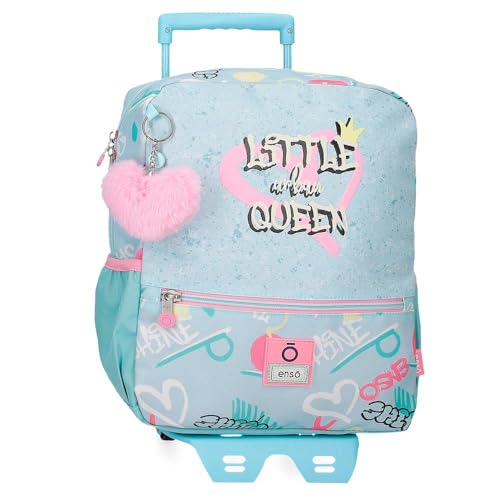 Enso Little Urban Queen Vorschulrucksack mit Trolley, blau, 25 x 32 x 12 cm, Polyester, blau, 25x32x12 cms, Wanderrucksack von Enso