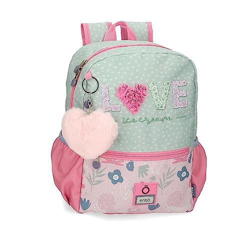 Enso Love Ice Cream Kinderwagen-Rucksack, klein, Grün, 25 x 32 x 12 cm, Polyester, 9,6 l, grün, Talla única, Kleiner Wanderrucksack von Enso