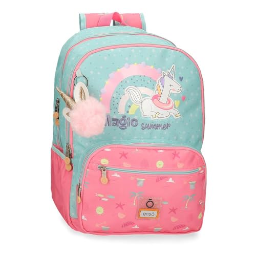 Enso Magic Summer Schulrucksack, anpassbar an Kinderwagen, Mehrfarbig, 32 x 44 x 17 cm, Polyester, 23,94 l, bunt, Schulrucksack, anpassbar an Trolley von Enso