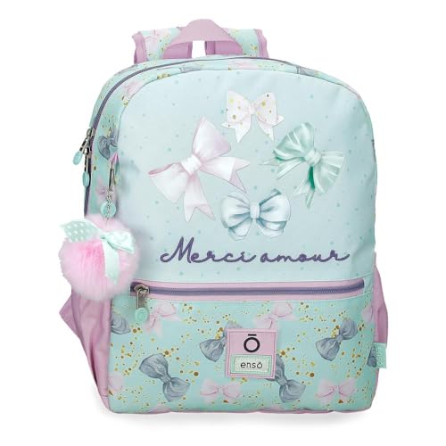 Enso Merci Amour Wanderrucksack, Grün, 27 x 32 x 11 cm, Polyester, blau, Talla única, Wanderrucksack von Enso