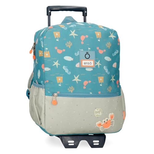 Enso Mr Crab Rucksack, Blau, 25 x 32 x 12 cm, Polyester von Joumma Bags, blau, Wanderrucksack von Enso