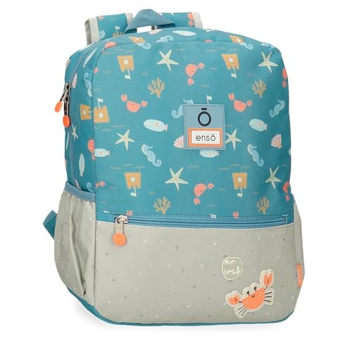 Enso Mr Crab Rucksack, Blau, 25 x 32 x 12 cm, Polyester von Joumma Bags, blau, Wanderrucksack von Enso