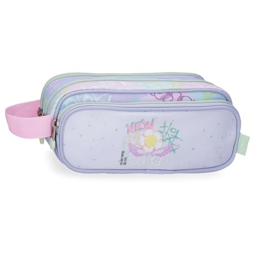 Enso New Vibes Dreifach-Federmäppchen, Rosa, 22 x 10 x 9 cm, Polyester von Enso