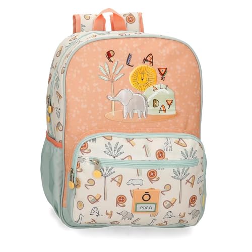 Enso Play All Day Schulrucksack, anpassbar an Kinderwagen, Mehrfarbig, 30 x 38 x 12 cm, Polyester, 13,68 l, bunt, Schulrucksack, anpassbar an Trolley von Enso