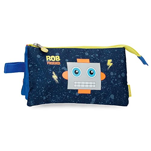 Enso Rob Friend Federmäppchen, dreifach, Blau, 22 x 12 x 5 cm, Polyester von Enso