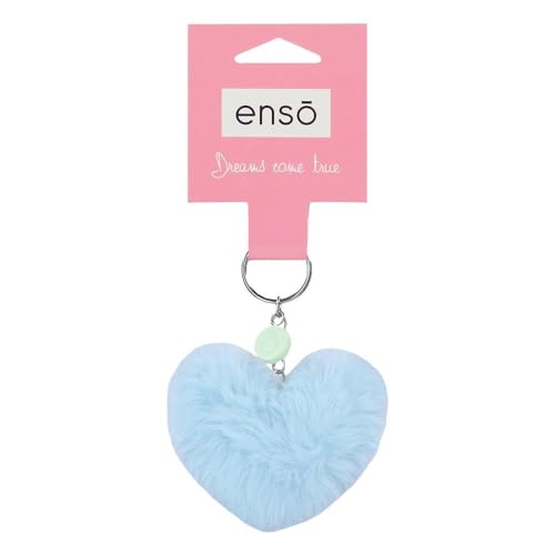 Enso Schlüsselanhänger Pompon Schulrucksack blau 8 x 7 x 3 cm Polyester, blau, Talla única, Schulrucksack von Enso