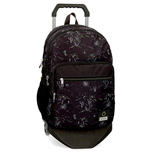 Enso West Doppelfach-Rucksack mit Trolley Schwarz 32x44x17 cms Polyester 20.13L von Enso