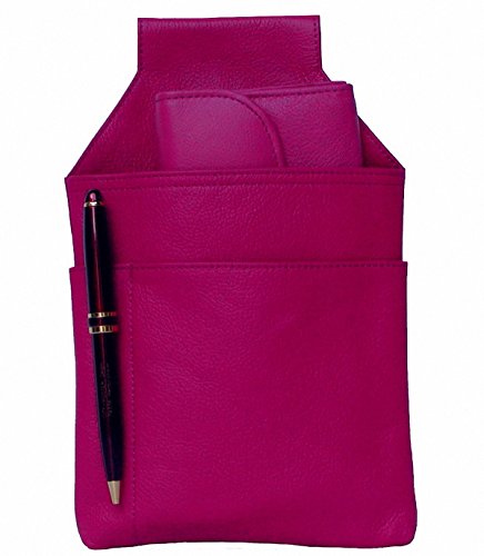 Ensuite Komplett Set Leder Kellnerbörsen Holster pink, Kellnerbörse pink mit 7 Fächern, Kleingeldfach, Öse von Ensuite