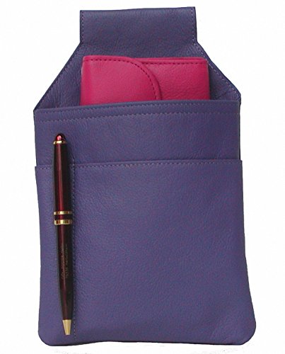 Ensuite Leder Kellnerbörsen Holster lila, Kellnertasche, 3 Fächer für Stift, Börse, Schreibblock, mit Öse, 16x24 cm von Ensuite