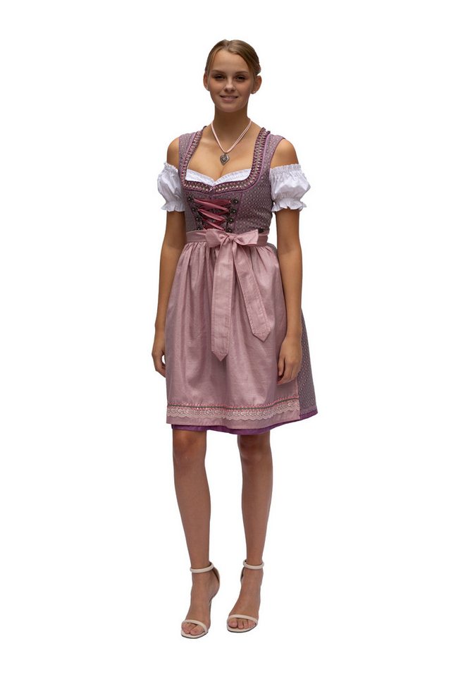 Entari Dirndl Set Flora 2tlg. Trachtenkleid Lila Rosa geblümt 548GT von Entari