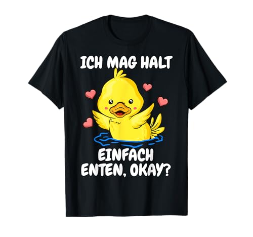 Ente Enten Geschenke Damen T-Shirt Cartoon Schwarz Klein Klassisch geschnitten, Rundhalsausschnitt, Halbarm, Standardlänge, Pullover, V-Ausschnitt im Rücken Ente Enten Geschenke Damen T-Shirt Cartoon Schwarz Klein Klassisch geschnitten, Rundhalsausschnitt, Halbarm, Standardlänge, Pullover, V-Ausschnitt im Rücken von Ente Enten Geschenke