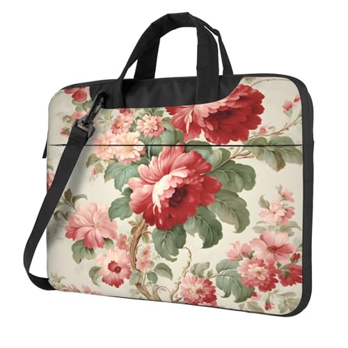 Entemne Laptoptasche, 33 cm (13 Zoll), Retro-Blumenmuster, für Damen und Herren, leicht, wasserabweisend, Computer-Tablet-Umhängetasche, Aktentasche, multi, 13 inch von Entemne