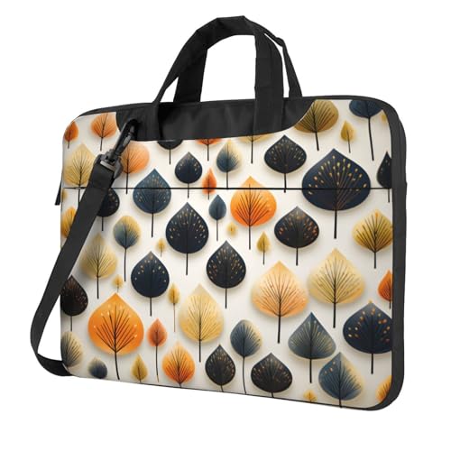 Entemne Laptoptasche, 33 cm (13 Zoll), abstraktes Baumblatt-Muster, Laptop-Hülle für Damen und Herren, leicht, wasserabweisend, Computer-Tablet-Umhängetasche, Aktentasche, multi, 13 inch von Entemne