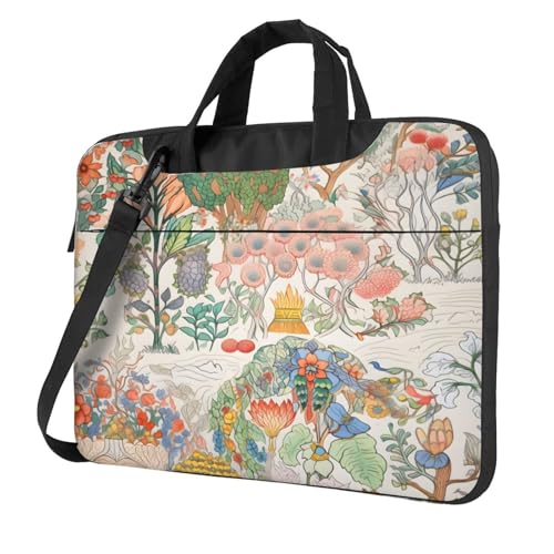 Entemne Laptoptasche für Damen und Herren, 33 cm (13 Zoll), Aquarellmalerei, leicht, wasserabweisend, Computer-Tablet-Umhängetasche, Aktentasche, multi, 15.6 inch von Entemne