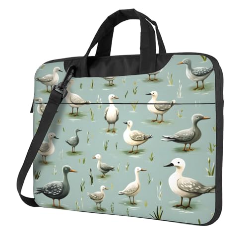 Entemne Laptoptasche mit Anima-Entenmuster, 33 cm (13 Zoll), für Damen und Herren, leicht, wasserabweisend, Computer-Tablet-Umhängetasche, Aktentasche, multi, 14 inch von Entemne
