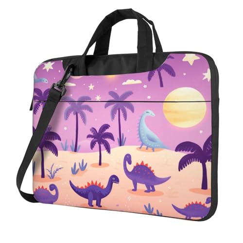 Entemne Laptoptasche mit Cartoon-Dinosaurier-Tiermuster, für Damen und Herren, leicht, wasserabweisend, für Computer, Tablet, Schultertasche, Aktentasche, multi, 15.6 inch von Entemne