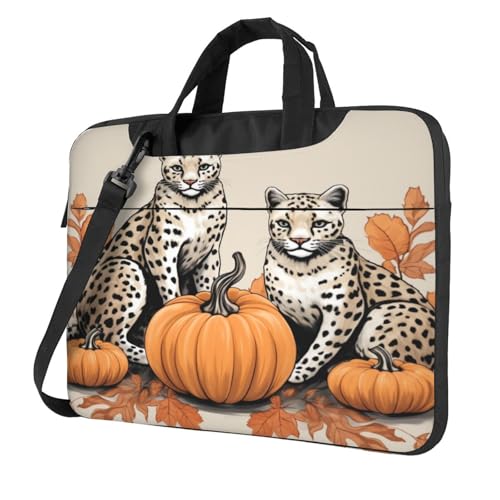 Entemne Laptoptasche mit Tiermotiv und Leopardenmuster, Herbst-Laptop-Tasche für Damen und Herren, leicht, wasserabweisend, für Computer, Tablet, Schultertasche, Aktentasche, multi, 15.6 inch von Entemne