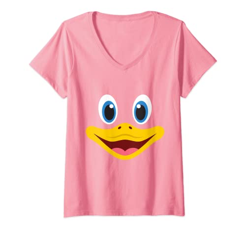Damen Enten Vögel lustiges Enten Kostüm Enten Familie Ente T-Shirt mit V-Ausschnitt Damen Enten Vögel lustiges Enten Kostüm Enten Familie Ente T-Shirt mit V-Ausschnitt von Entenkostüm Entenschnabel Entengesicht Enten