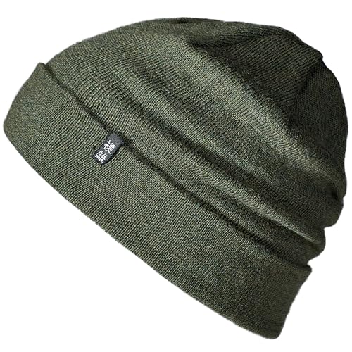 Enter the Complex® Merino Mütze Herren, Beanie Damen, 100% Merino Wolle, Warm und Dünn, Zweilagige Strickmütze, Olive von Enter the Complex