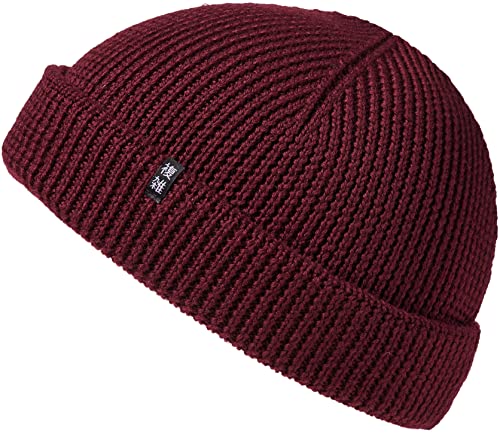 Enter the Complex® Fisherman Beanie, 100% Merino Wolle, Docker Mütze, Fischermütze, Seemannsmütze, Ribbstrick, Damen und Herren, Bordeaux von Enter the Complex