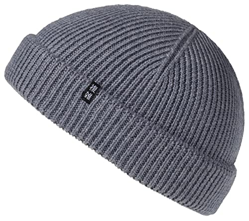 Enter the Complex® Fisherman Beanie, 100% Merino Wolle, Docker Mütze, Fischermütze, Seemannsmütze, Ribbstrick, Damen und Herren, Grau von Enter the Complex