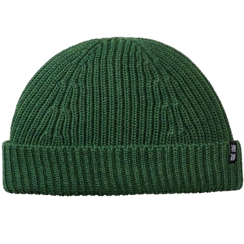 Enter the Complex® Kurze Fisherman Beanie, Docker Mütze, Herren und Damen, Trawler Beanie, 100% Merino Wolle, Rollmütze, Grün von Enter the Complex