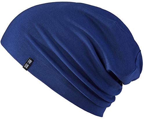 Enter the Complex® Leichte Beanie Mütze, Herren und Damen, Übergangsmütze, Herbst Winter und Frühling Sommer, Dünne Kopfbedeckung, Baumwolle (Jersey), L/XL, Atlantik Blau von Enter the Complex