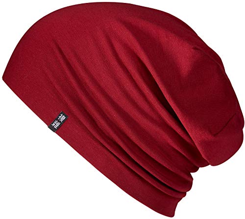 Enter the Complex® Leichte Beanie Mütze, Herren und Damen, Übergangsmütze, Herbst Winter und Frühling Sommer, Dünne Kopfbedeckung, Baumwolle (Jersey), L/XL, Weinrot von Enter the Complex