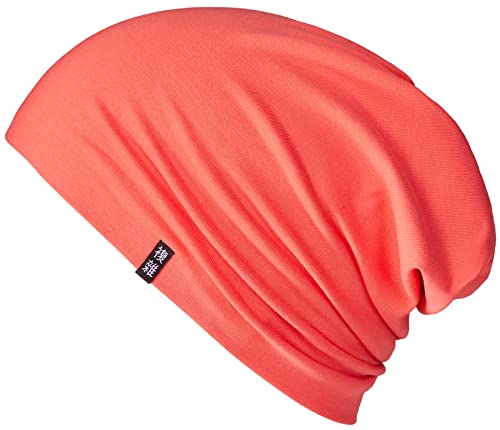 Enter the Complex® Leichte Beanie Mütze, Herren und Damen, Übergangsmütze, Herbst Winter und Frühling Sommer, Dünne Kopfbedeckung, Baumwolle (Jersey), S/M, Coral Pink von Enter the Complex