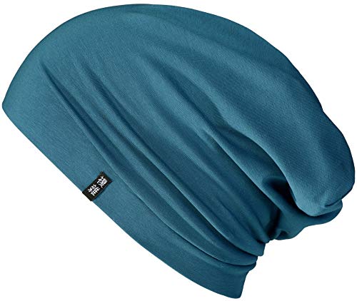 Enter the Complex® Leichte Beanie Mütze, Herren und Damen, Übergangsmütze, Herbst Winter und Frühling Sommer, Dünne Kopfbedeckung, Baumwolle (Jersey) L/XL, Petrol Blue von Enter the Complex