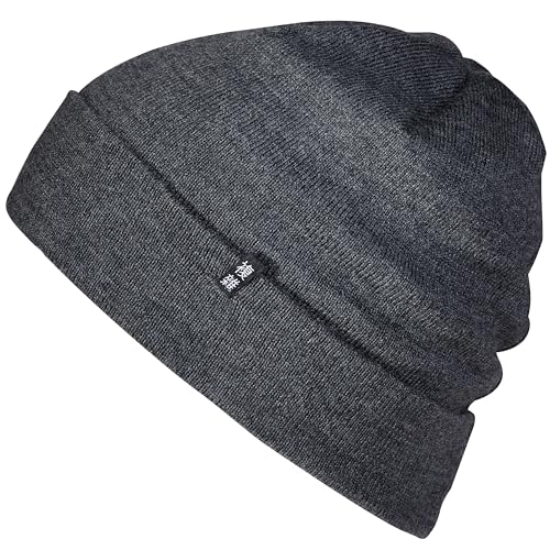 Enter the Complex® Merino Mütze Herren, Beanie Damen, 100% Merino Wolle, Warm und Dünn, Zweilagige Strickmütze, Anthrazit von Enter the Complex