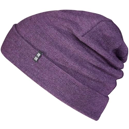 Enter the Complex® Merino Mütze Herren, Beanie Damen, 100% Merino Wolle, Warm und Dünn, Zweilagige Strickmütze, Lila von Enter the Complex