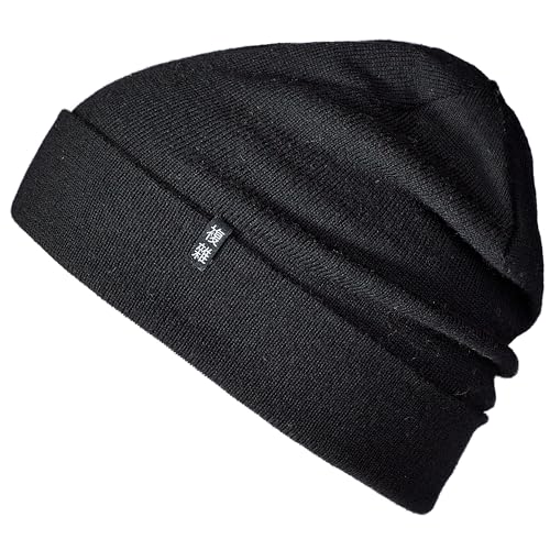 Enter the Complex® Merino Mütze Herren, Beanie Damen, 100% Merino Wolle, Warm und Dünn, Zweilagige Strickmütze, Schwarz von Enter the Complex