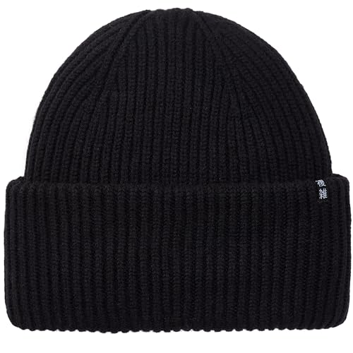 Enter the Complex® Oversize Beanie Mütze, Damen und Herren, Made in Italy, 100% feinste Merinowolle, Gerippt, Schwarz von Enter the Complex