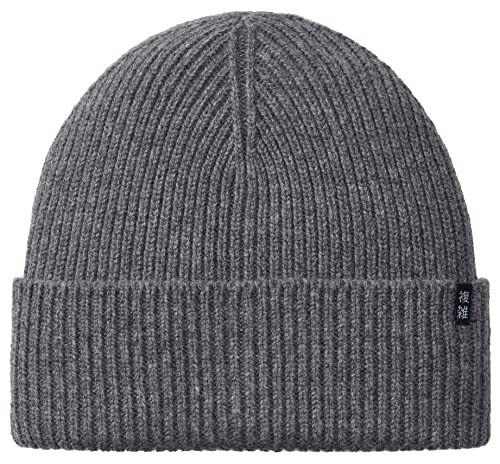 Enter the Complex® Merino Winter Mütze - Tao - 100% Merino Wolle, Beanie, Watch Cap, Strickmütze, Weich und Elastisch, Grobstrick, Damen und Herren, Anthrazit von Enter the Complex