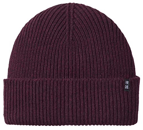 Enter the Complex® Merino Winter Mütze - Tao - 100% Merino Wolle, Beanie, Watch Cap, Strickmütze, Weich und Elastisch, Grobstrick, Damen und Herren, Bordeaux von Enter the Complex