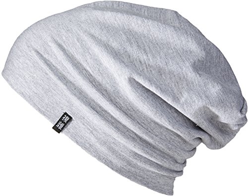 Enter the Complex® Leichte Beanie Mütze, Herren und Damen, Übergangsmütze, Herbst Winter und Frühling Sommer, Dünne Kopfbedeckung, Baumwolle (Jersey), S/M, Hell Grau Meliert von Enter the Complex