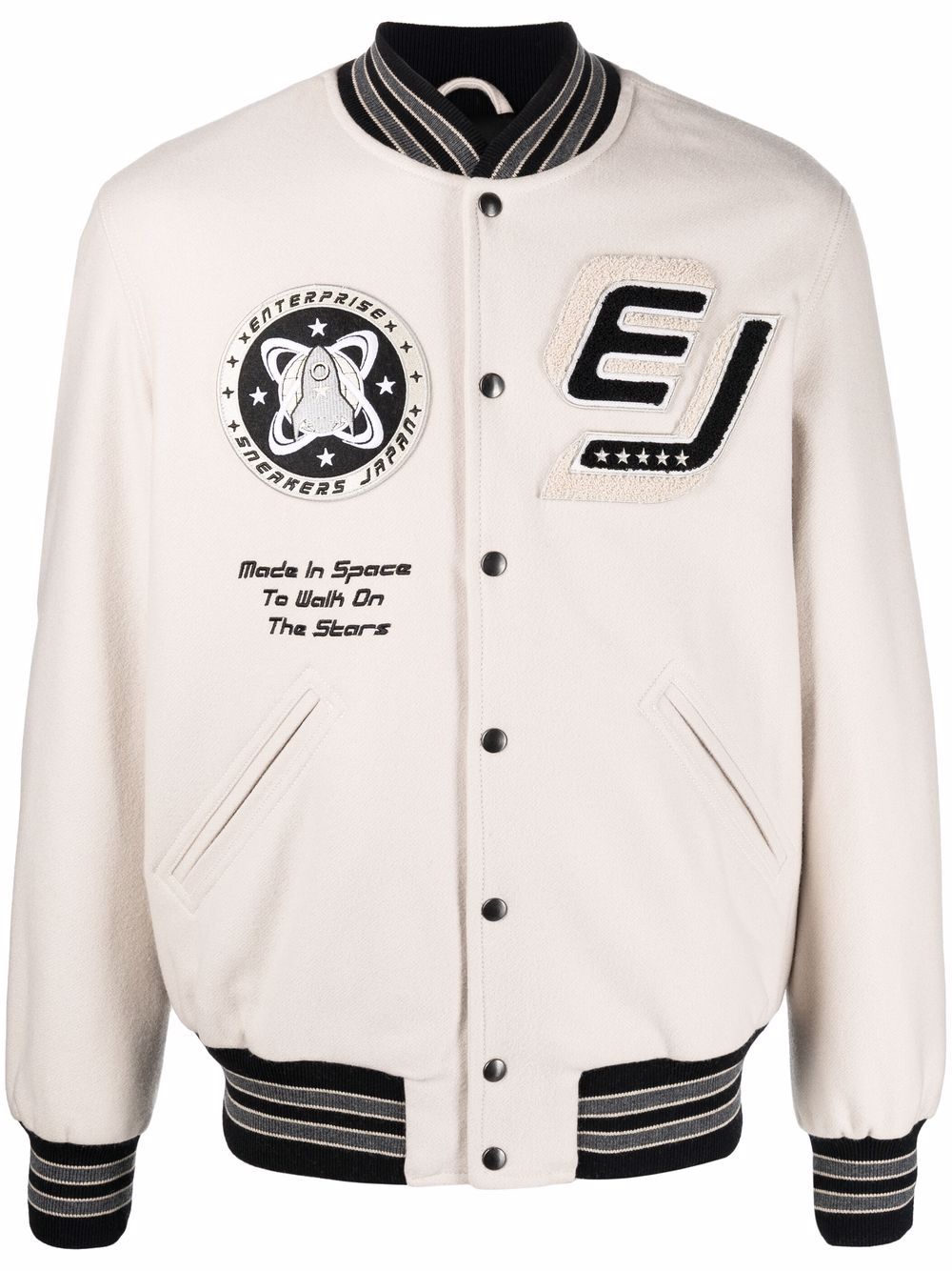 Enterprise Japan Bomberjacke mit gestreiften Details - Nude von Enterprise Japan