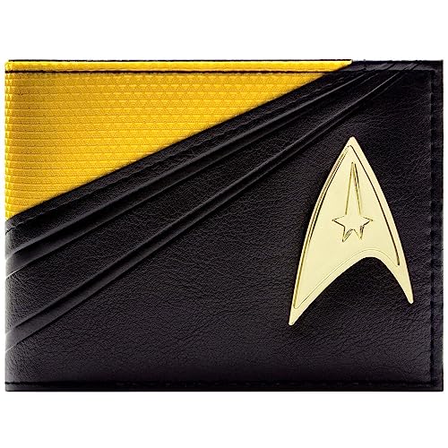 Enterprise USS Starfleet Command Uniform Metallisches Emblem Geldbörse/Geldbeutel Bi-Fold ID & Kartenhalter, Gelb von Enterprise