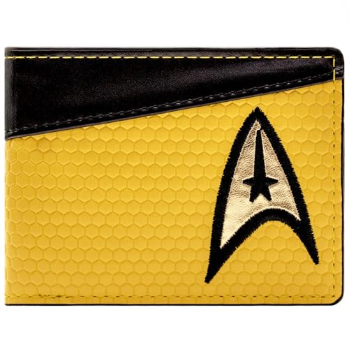 USS Starfleet Emblem Final Frontier Command Uniform Geldbörse/Geldbeutel Bi-Fold Münzfach & Kartenhalter, Gelb von Enterprise