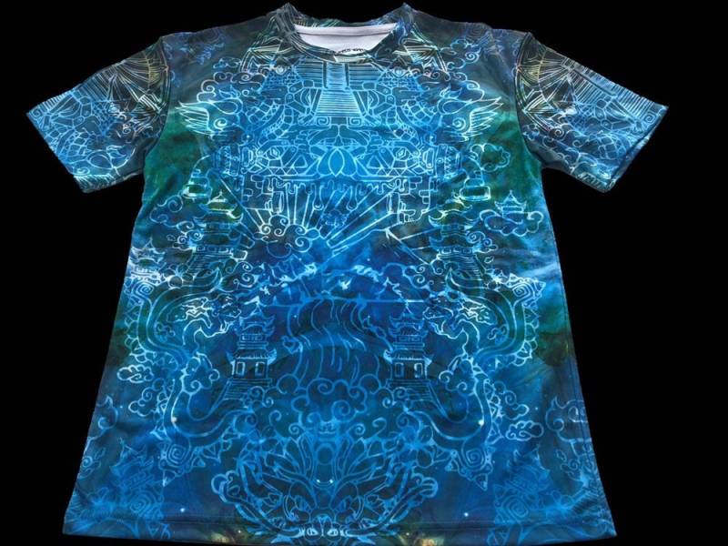 Temple Daze | Blau T-Shirt Temple Daze | Blau T-Shirt von EntheosVibrations