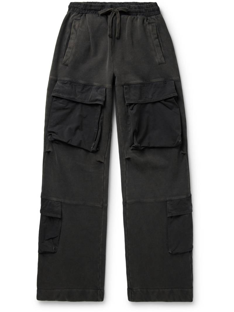 ENTIRE STUDIOS - Utility Straight-Leg Enzyme-Washed Organic Cotton-Jersey Sweatpants - Men - Black - L von ENTIRE STUDIOS