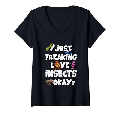 Damen Entomologe Bug Collector Bug I Love Freaking Love Insect T-Shirt mit V-Ausschnitt Damen Entomologe Bug Collector Bug I Love Freaking Love Insect T-Shirt mit V-Ausschnitt von Entomologist Bug Collector Bug I Love Freaking