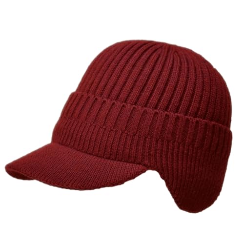 Beanie-Mützen Für Damen, Unisex, Verdickte Strickmütze, Solide Mit Gefütterter Dicker Mütze, Warme Und Ohrenschützende Outdoor-Strickmütze, Warme, Weiche Skimütze, Outdoor-Sport, R von Entwicklt