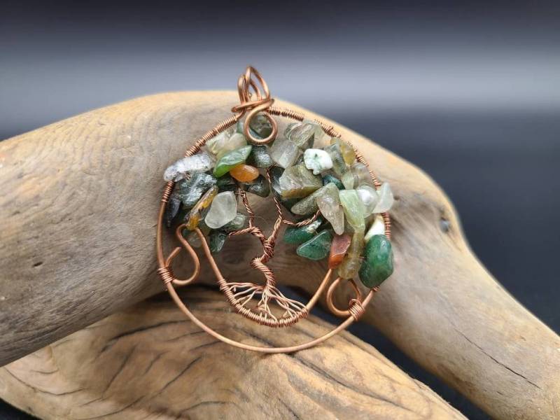 Achat Mix Antik Kupfer Baum Des Lebens Wire Wrap Anhänger Achat Mix Antik Kupfer Baum Des Lebens Wire Wrap Anhänger von EntwinedElementsLLC