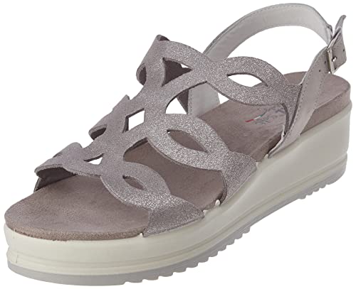 Enval Soft Damen D SN 17813 Durchgängies Plateau Sandalen mit Keilabsatz, Silver, 37 EU von Enval Soft