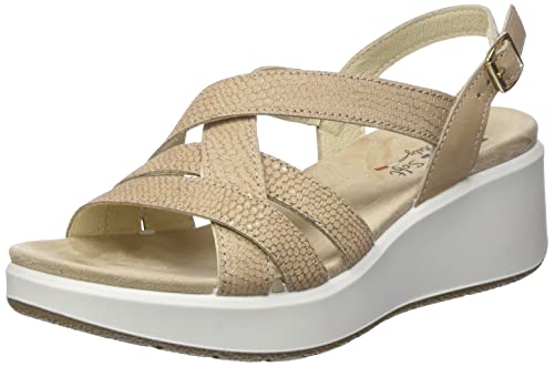 Enval Soft Damen D.Caterina ENVAL Durchgängies Plateau Sandalen mit Keilabsatz, Beige, 37 EU von Enval Soft