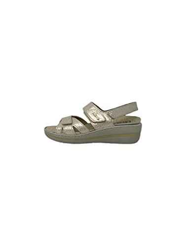 Enval Soft Damen D.Samy ENVAL Durchgängies Plateau Sandalen mit Keilabsatz, Platino, 40 EU von Enval Soft