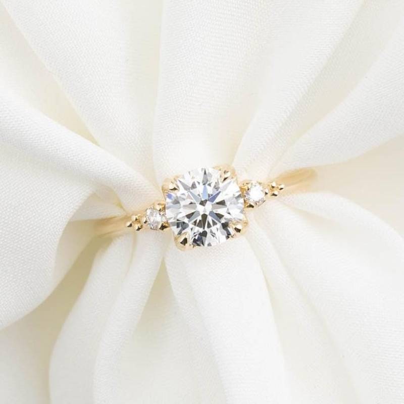 Igi Zertifizierter Verlobungsring Mit Diamanten, Labor 585Er Gelbgold, 925 Sterling Silber von EnveroJewelry