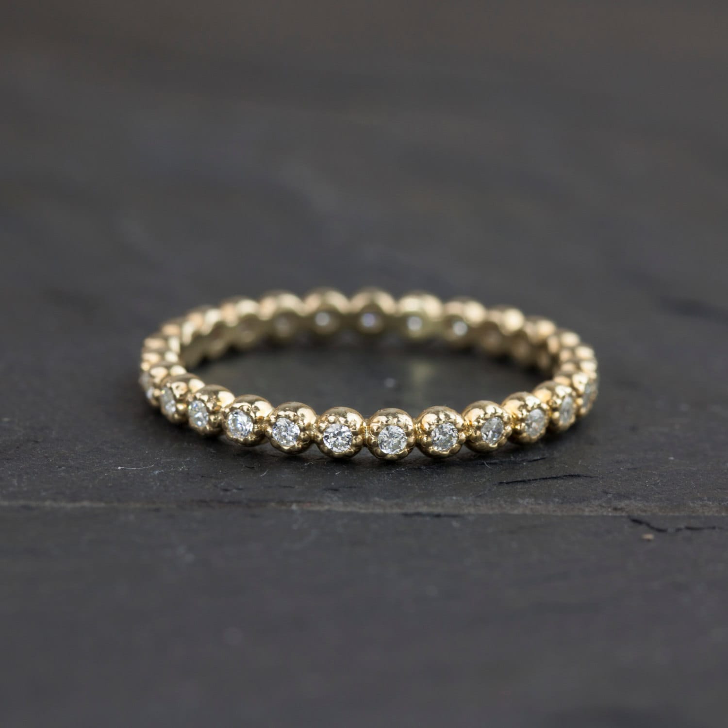 Diamant Eternity Ring, Ehering, Echter Fassung Fassung, 14K Gelbgold, Roségold, Weißgold von EnveroJewelry